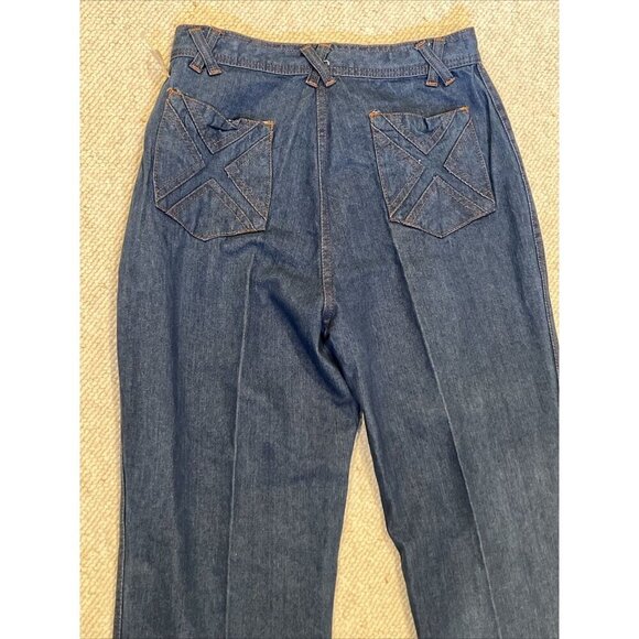 Montgomery Ward Jeans Size 16 Wide Leg Pockets Hong Kong 70s NWT VINTAGE NOS - Picture 2 of 8